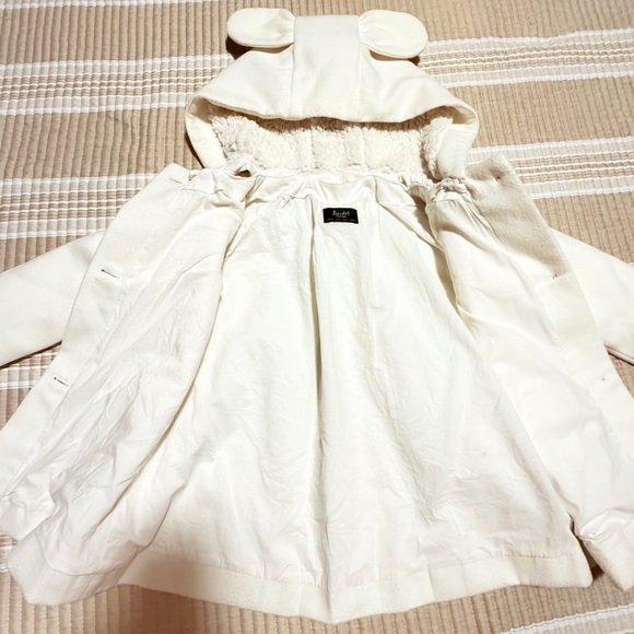 Preowned Excellent Condition Bardot Toddler Bear Ear Hooded Coat 6Y Ivory - Picture 8 of 11